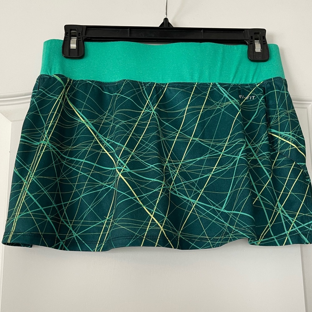 TEAL NIKE DRI-FIT TENNIS SKIRT WITH SHORTS - Picture 2 of 6